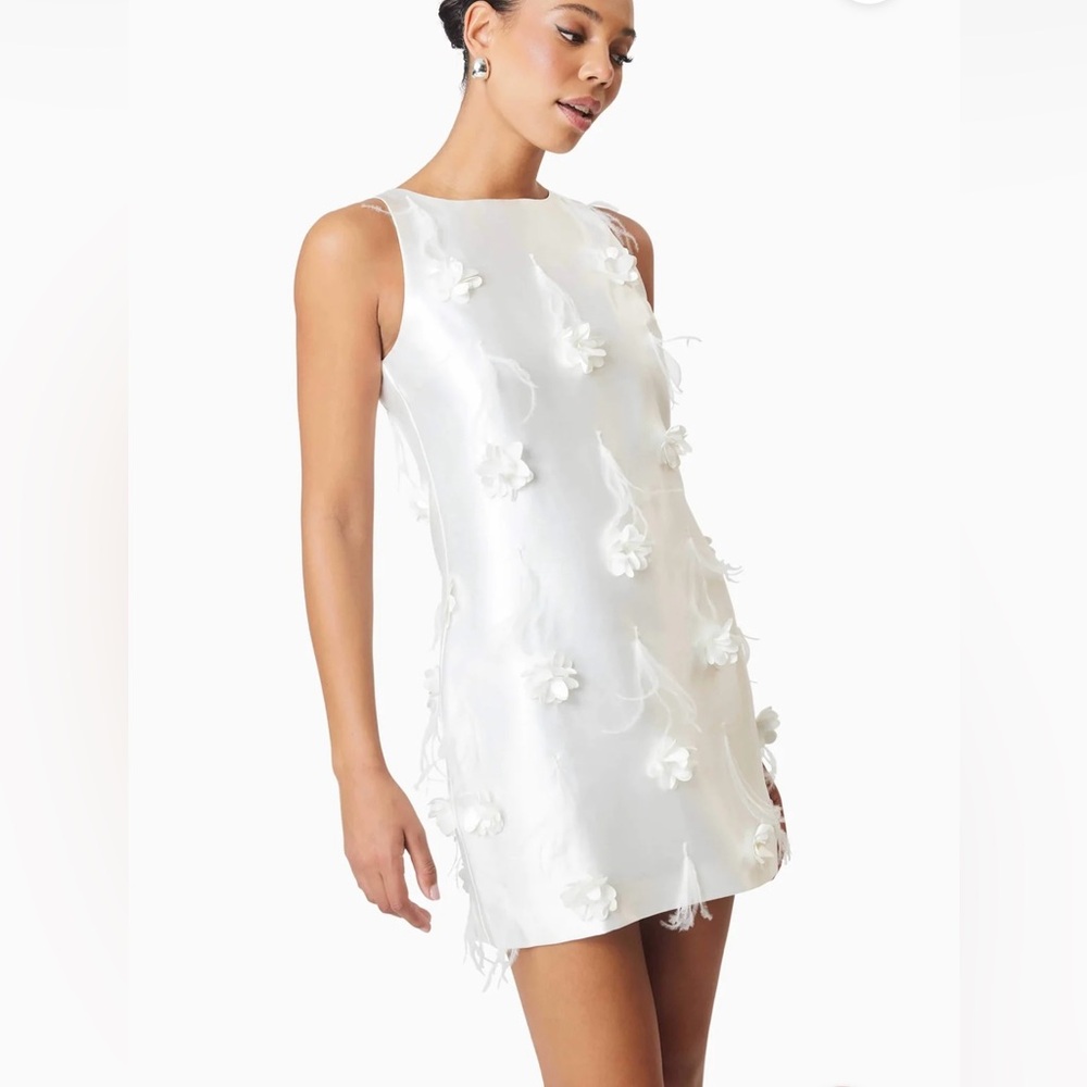 Elliatt Ivory 3D Floral Mini Dress - Picture 2 of 5
